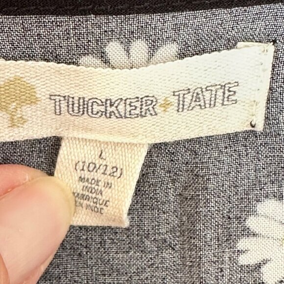 Tucker‎ & Tate Girls Black White Daisy Floral Dress Boho Lagenlook Size Large - Picture 8 of 8